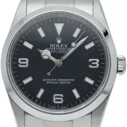 ROLEX EXPLORER 1 114270(K) BOX WARRANTY STAINLESS STEEL MENSWATCH BLACK FINI...