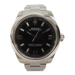 ROLEX OYSTER PERPETUAL 31MM AUTOMATIC WATCH 177200 STAINLESS STEEL BLACK