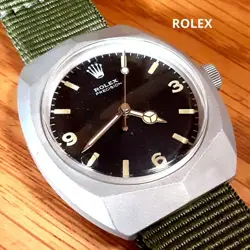 ROLEX MILITARY VINTAGE WATCH VIETNAM WAR HAND-ROLLED BLACK DIAL MEN