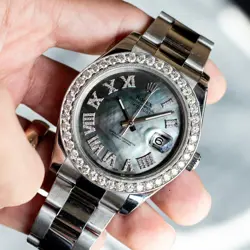 ROLEX 116334 DATEJUST 41 MOTHER OF PEARL DIAL STAINLESS STEEL DIAMOND WATCH