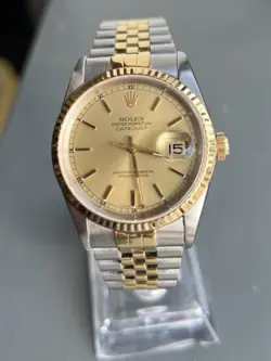 ROLEX DATEJUST 16233 36MM CHAMPAGNE JUBILEE