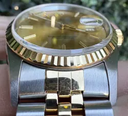 1994 ROLEX DATEJUST 36MM 16233 18K YELLOW GOLD & STAINLESS STEEL CHAMPAGNE DIAL