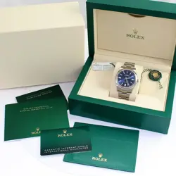 ROLEX OYSTER PERPETUAL 124300 BLUE DIAL STAINLESS STEEL W/BOX WARRANTY CARD