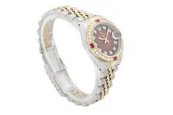 Rolex Ladies Datejust 69173 18K Gold & SS 2-Tone Diamond Ruby Red Vignette Watch
