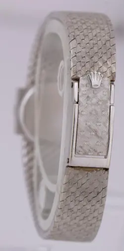 1970 Ladies Rolex Precision Cocktail 18K White Gold 16mm Diamond Watch 3170