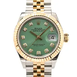 USED ROLEX DATEJUST 28 279173G/J GREEN CASE: 28MM LADIES WATCH #121113