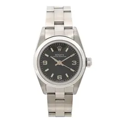 [N MINT] ROLEX  OYSTER PERPETUAL K BLACK 369 76080 AUTOMATIC STAINLESS STEEL W
