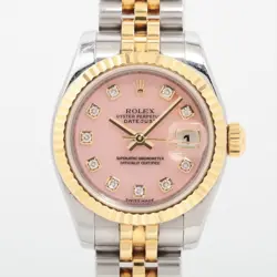 ROLEX DATEJUST 179173OPG SS×YG AT PINK OPAL DIAL 3 EXTRA LINKS