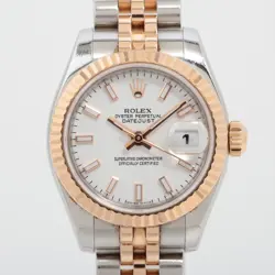 ROLEX DATEJUST 179171 SS×PG AT WHITE DIAL 2 EXTRA LINKS