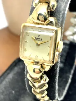 Rolex Women's Watch 8135 Vintage Cocktail 18k Gold Case Swiss Manual Wind Petite