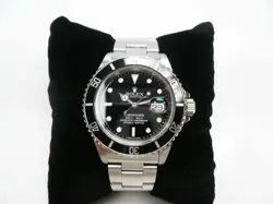 ROLEX SUBMARINER DATE 16610 SS AUTO BRACELET WRISTWATCH + SERVICE CARD
