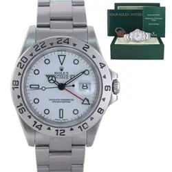MINT 2000 ROLEX EXPLORER II WHITE 16570 40MM POLAR GMT WATCH BOX