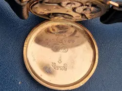 Rolex W&D Antique Vintage Watch Rare 9ct Gold Cushion 26mm case working,