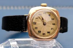 Rolex W&D Antique Vintage Watch Rare 9ct Gold Cushion 26mm case working,