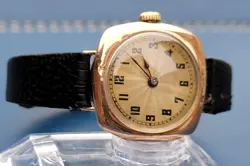 Rolex W&D Antique Vintage Watch Rare 9ct Gold Cushion 26mm case working,