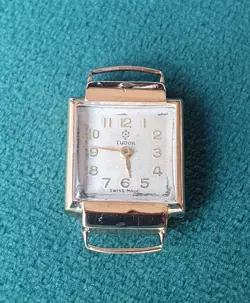 LADIES ROLEX TUDOR WRISTWATCH WITH 9CT GOLD CASE - SPARES/REPAIRS