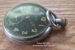Vintage WWII Rolex British Military Swiss Made Original 15 Rubies Pocket Watch