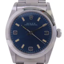 ROLEX OYSTER PERPETUAL AUTOMATIC WATCH 67480 STAINLESS STEEL BLUE