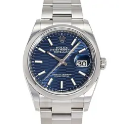 ROLEX  DATEJUST 36 126200 BRIGHT BLUE DIAL WATCH R45_1216