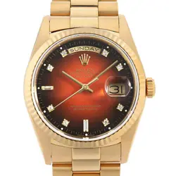 ROLEX Day Date 8P Diamond/2P Bucket Diamond 18238A Red Gradation L Number se...