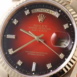 ROLEX Day Date 8P Diamond/2P Bucket Diamond 18238A Red Gradation L Number se...