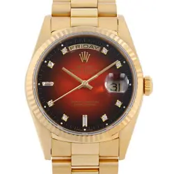 ROLEX Day Date 8P Diamond/2P Bucket Diamond 18238A Red Gradation L Number se...
