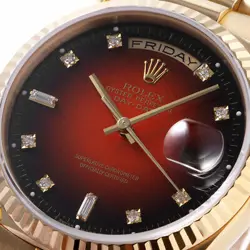 ROLEX Day Date 8P Diamond/2P Bucket Diamond 18238A Red Gradation L Number se...