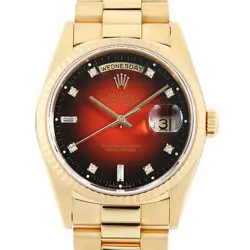 ROLEX Day Date 8P Diamond/2P Bucket Diamond 18238A Red Gradation L Number se...