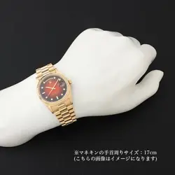 ROLEX Day Date 8P Diamond/2P Bucket Diamond 18238A Red Gradation L Number se...