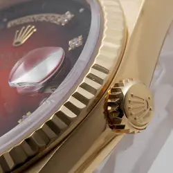 ROLEX Day Date 8P Diamond/2P Bucket Diamond 18238A Red Gradation L Number se...