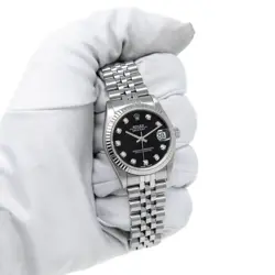 Rolex Lady-Datejust White Gold & Steel 78274 Black Diamond, Jubilee - Pre-owned