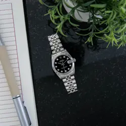 Rolex Lady-Datejust White Gold & Steel 78274 Black Diamond, Jubilee - Pre-owned