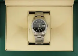 1991 ROLEX DATEJUST 16220 BLACK DIAL SS OYSTER NO PAPERS 36MM