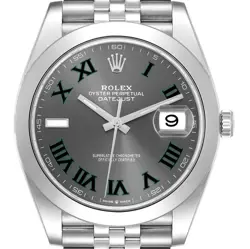 ROLEX DATEJUST 41 WIMBLEDON DIAL STEEL MENS WATCH 126300 BOX CARD