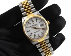 ROLEX 36MM OYSTER PERPETUAL DATE TWO TONE STEEL & GOLD