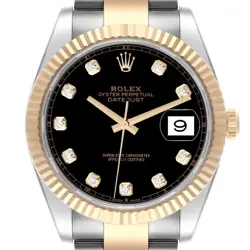ROLEX DATEJUST 41 STEEL YELLOW GOLD DIAMOND DIAL MENS WATCH 126333