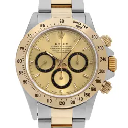 ROLEX DAYTONA 16523 CHAMPAGNE GOLD ALL TRITIUM T NUMBER SECOND HAND MENS