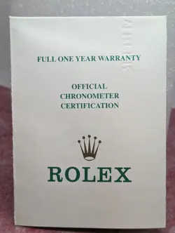 GENUINE ORIGINAL ROLEX FULL ONE YEAR WARRANTY PAPER FOR  69173