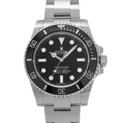 USED ROLEX SUBMARINER 114060 BLACK CASE: 40×40MM MEN'S WATCH #1221317