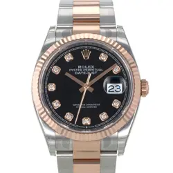ROLEX DATEJUST 36 126231 BLACK DIAMOND STEEL ROSE GOLD MENS WATCH
