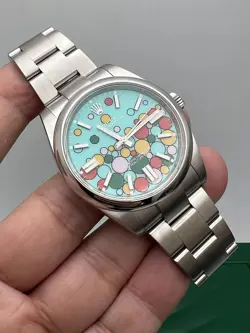 ROLEX 124300 OYSTER PERPETUAL 41MM CUSTOM CELEBRATION BALLOON DIAL BOX PAPERS