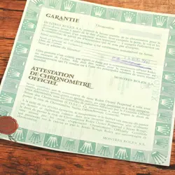 ROLEX DAYTONA 16528 INTERNATIONAL GUARANTEE WARRANTY PAPER E SERIAL