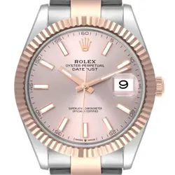 ROLEX DATEJUST 41 STEEL EVEROSE GOLD SUNDUST DIAL MENS WATCH 126331