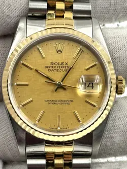 ROLEX DATEJUST 36MM CHAMPAGNE DIAL TWO TONE JUBILEE BRACELET 16233 - 1991