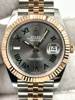 ROLEX DATEJUST 41MM WIMBLEDON DIAL ROSE GOLD JUBILEE BRACELET 126331 B&P 2023