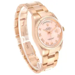 ROLEX PRESIDENT DAY-DATE 36MM ROSE GOLD ROMAN DIAL MENS WATCH 118235