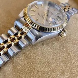 Rolex Lady-Datejust 26 mm BOX PAPERS Two Tone Jubilee Silver Dial Yellow Gold