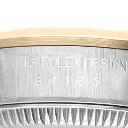 Rolex Oyster Perpetual Steel Yellow Gold Slate Dial Ladies Watch 67183 Box Card