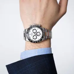 ROLEX DAYTONA WATCH 40MM WHITE INDEX HOUR MARKERS DIAL STAINLESS STEEL 126500LN