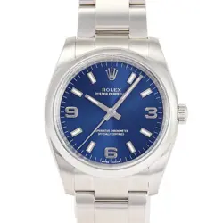 USED ROLEX OYSTER PERPETUAL 114200 BLUE CASE: 34.0MM MEN'S WATCH #91626